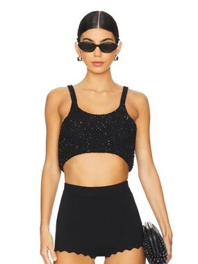 Asta Resort Grace Sequined Crop Top